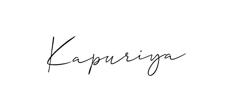 Create a beautiful signature design for name Kapuriya. With this signature (Allison_Script) fonts, you can make a handwritten signature for free. Kapuriya signature style 2 images and pictures png