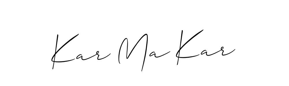 Use a signature maker to create a handwritten signature online. With this signature software, you can design (Allison_Script) your own signature for name Kar Ma Kar. Kar Ma Kar signature style 2 images and pictures png