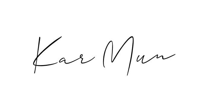 You should practise on your own different ways (Allison_Script) to write your name (Kar Mun) in signature. don't let someone else do it for you. Kar Mun signature style 2 images and pictures png