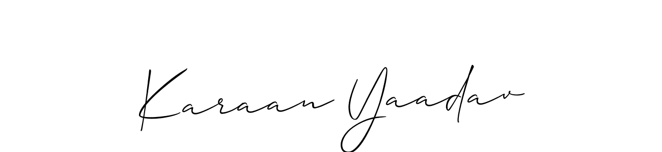 Similarly Allison_Script is the best handwritten signature design. Signature creator online .You can use it as an online autograph creator for name Karaan Yaadav. Karaan Yaadav signature style 2 images and pictures png