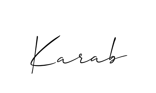 How to make Karab name signature. Use Allison_Script style for creating short signs online. This is the latest handwritten sign. Karab signature style 2 images and pictures png
