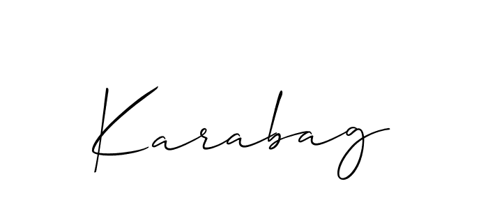 if you are searching for the best signature style for your name Karabag. so please give up your signature search. here we have designed multiple signature styles  using Allison_Script. Karabag signature style 2 images and pictures png