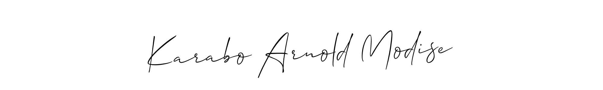 How to make Karabo Arnold Modise signature? Allison_Script is a professional autograph style. Create handwritten signature for Karabo Arnold Modise name. Karabo Arnold Modise signature style 2 images and pictures png