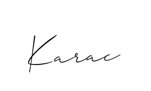 How to make Karac signature? Allison_Script is a professional autograph style. Create handwritten signature for Karac name. Karac signature style 2 images and pictures png