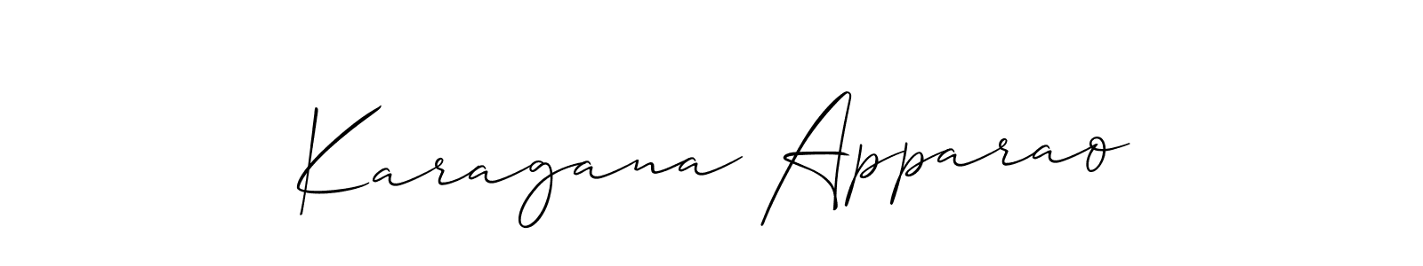 Create a beautiful signature design for name Karagana Apparao. With this signature (Allison_Script) fonts, you can make a handwritten signature for free. Karagana Apparao signature style 2 images and pictures png
