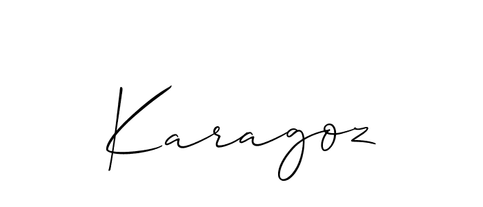 if you are searching for the best signature style for your name Karagoz. so please give up your signature search. here we have designed multiple signature styles  using Allison_Script. Karagoz signature style 2 images and pictures png