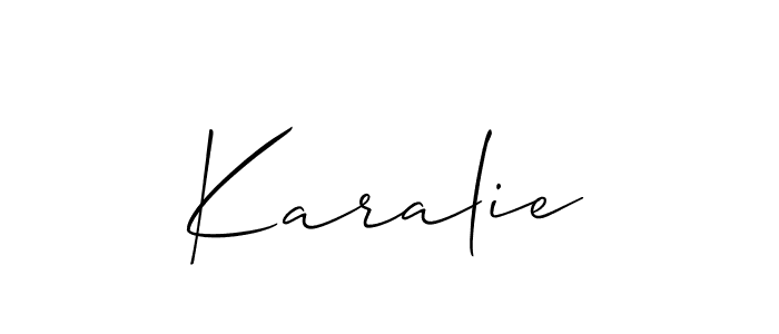 Karalie stylish signature style. Best Handwritten Sign (Allison_Script) for my name. Handwritten Signature Collection Ideas for my name Karalie. Karalie signature style 2 images and pictures png