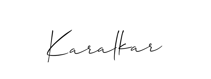 The best way (Allison_Script) to make a short signature is to pick only two or three words in your name. The name Karalkar include a total of six letters. For converting this name. Karalkar signature style 2 images and pictures png