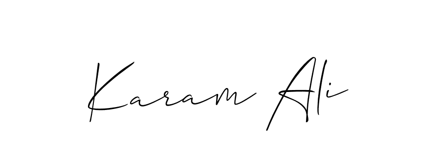 Also we have Karam Ali name is the best signature style. Create professional handwritten signature collection using Allison_Script autograph style. Karam Ali signature style 2 images and pictures png