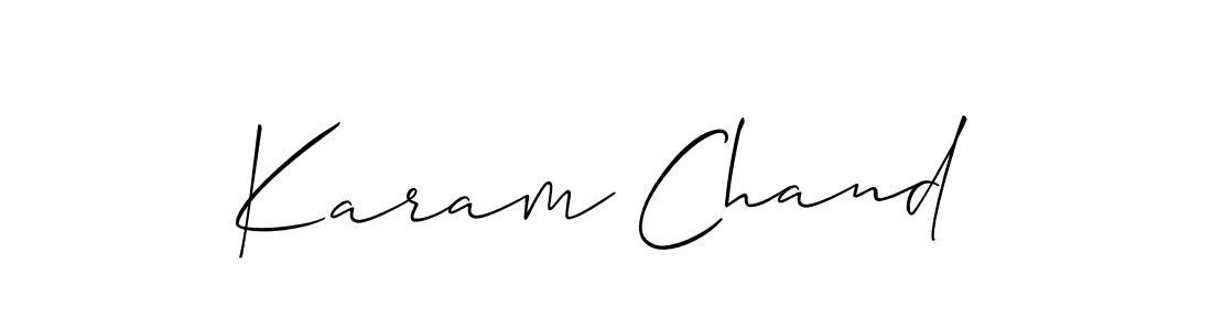 if you are searching for the best signature style for your name Karam Chand. so please give up your signature search. here we have designed multiple signature styles  using Allison_Script. Karam Chand signature style 2 images and pictures png