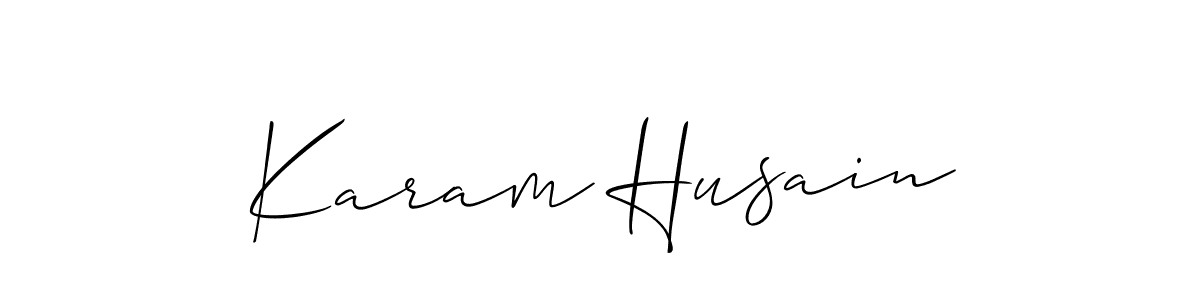 Also You can easily find your signature by using the search form. We will create Karam Husain name handwritten signature images for you free of cost using Allison_Script sign style. Karam Husain signature style 2 images and pictures png