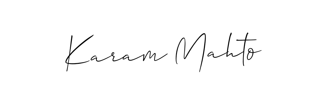 The best way (Allison_Script) to make a short signature is to pick only two or three words in your name. The name Karam Mahto include a total of six letters. For converting this name. Karam Mahto signature style 2 images and pictures png