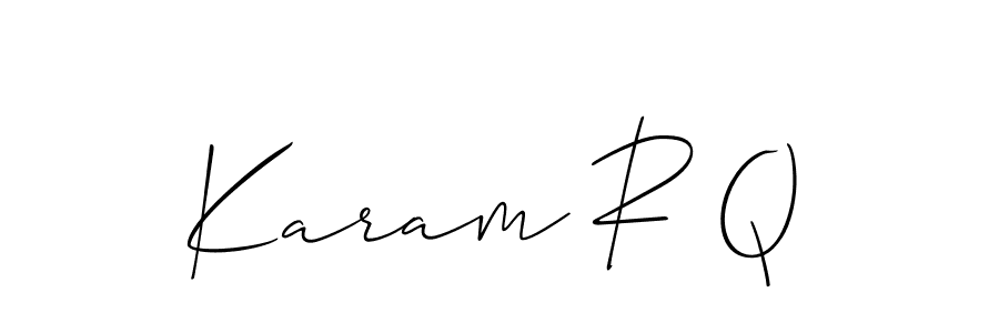 You should practise on your own different ways (Allison_Script) to write your name (Karam R Q) in signature. don't let someone else do it for you. Karam R Q signature style 2 images and pictures png