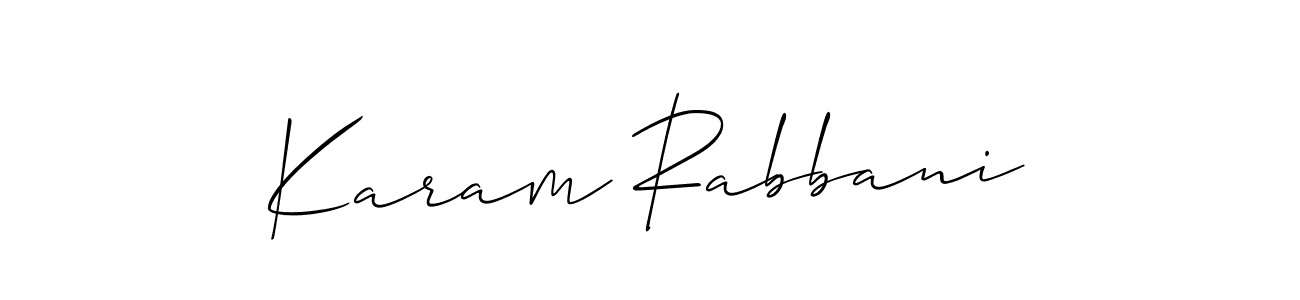 Also You can easily find your signature by using the search form. We will create Karam Rabbani name handwritten signature images for you free of cost using Allison_Script sign style. Karam Rabbani signature style 2 images and pictures png