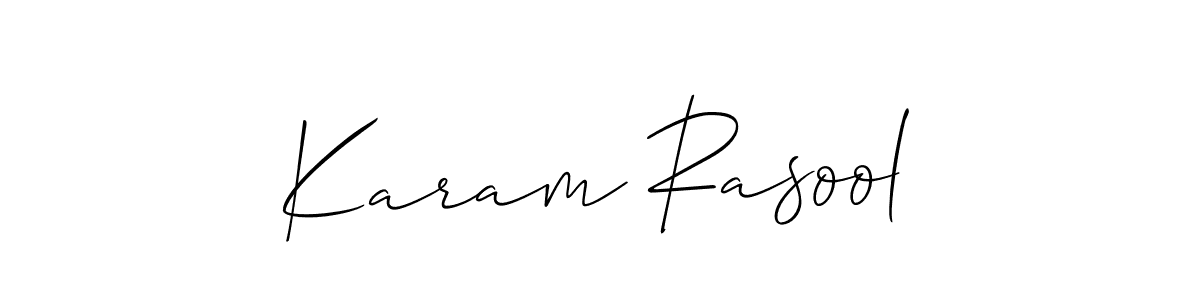 Also we have Karam Rasool name is the best signature style. Create professional handwritten signature collection using Allison_Script autograph style. Karam Rasool signature style 2 images and pictures png