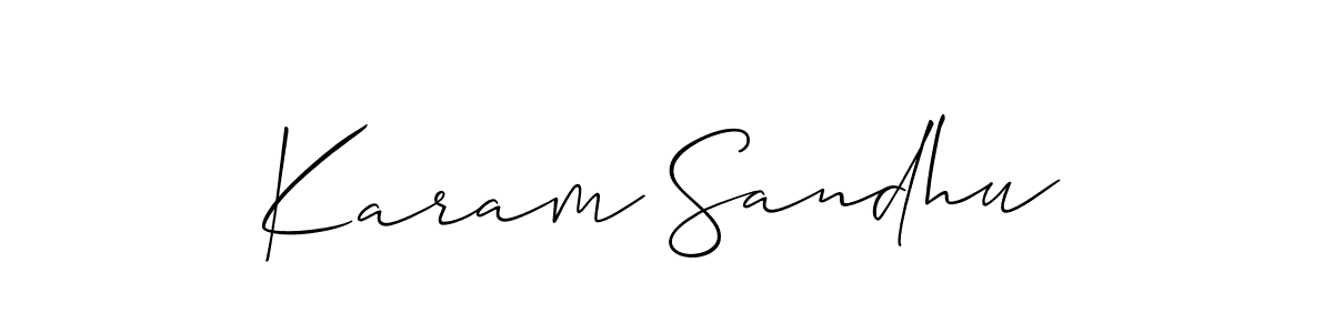 Design your own signature with our free online signature maker. With this signature software, you can create a handwritten (Allison_Script) signature for name Karam Sandhu. Karam Sandhu signature style 2 images and pictures png