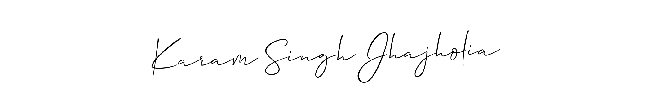 How to make Karam Singh Jhajholia name signature. Use Allison_Script style for creating short signs online. This is the latest handwritten sign. Karam Singh Jhajholia signature style 2 images and pictures png