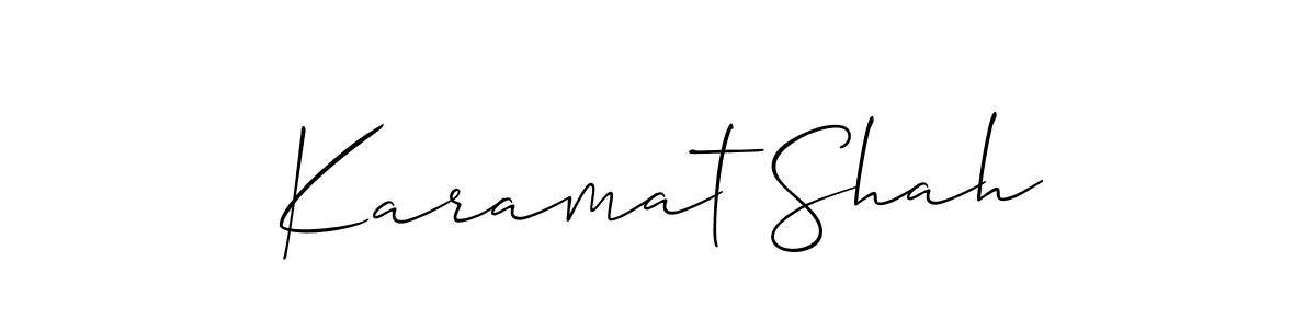 It looks lik you need a new signature style for name Karamat Shah. Design unique handwritten (Allison_Script) signature with our free signature maker in just a few clicks. Karamat Shah signature style 2 images and pictures png