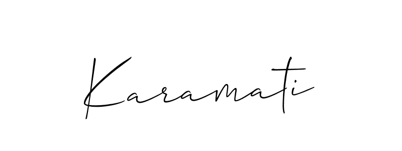 Make a short Karamati signature style. Manage your documents anywhere anytime using Allison_Script. Create and add eSignatures, submit forms, share and send files easily. Karamati signature style 2 images and pictures png