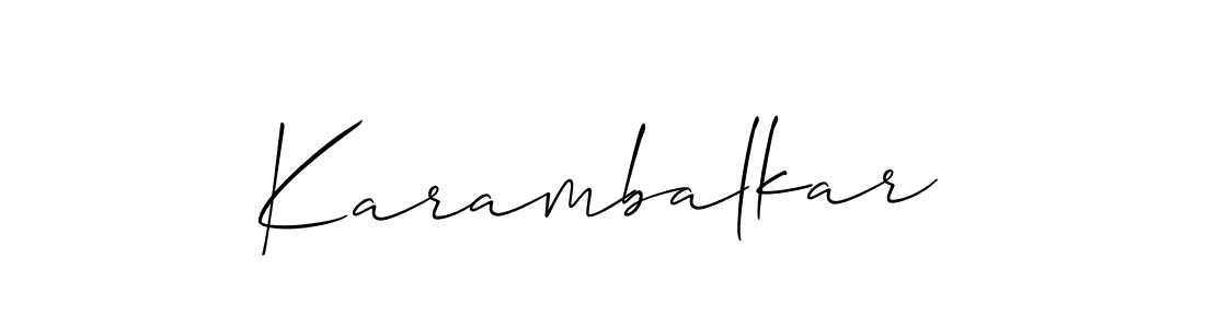 Best and Professional Signature Style for Karambalkar. Allison_Script Best Signature Style Collection. Karambalkar signature style 2 images and pictures png