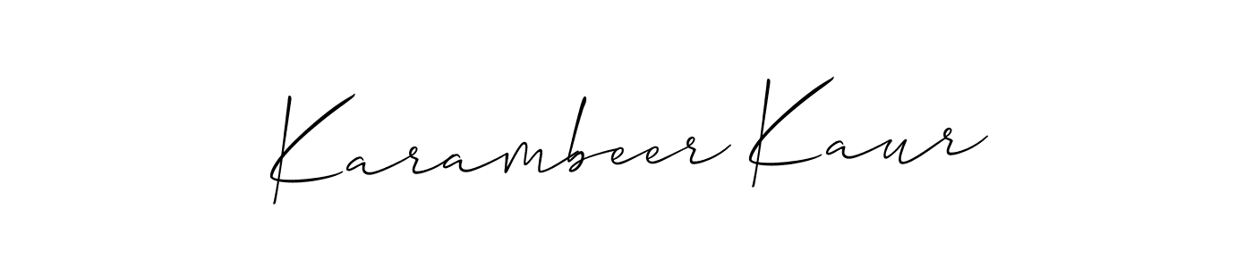 Similarly Allison_Script is the best handwritten signature design. Signature creator online .You can use it as an online autograph creator for name Karambeer Kaur. Karambeer Kaur signature style 2 images and pictures png
