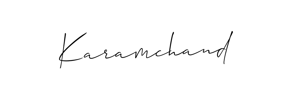 Design your own signature with our free online signature maker. With this signature software, you can create a handwritten (Allison_Script) signature for name Karamchand. Karamchand signature style 2 images and pictures png