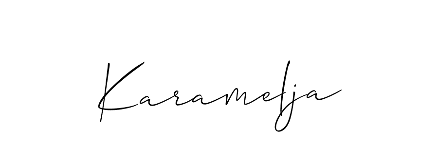 How to make Karamelja signature? Allison_Script is a professional autograph style. Create handwritten signature for Karamelja name. Karamelja signature style 2 images and pictures png