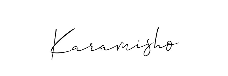 if you are searching for the best signature style for your name Karamisho. so please give up your signature search. here we have designed multiple signature styles  using Allison_Script. Karamisho signature style 2 images and pictures png