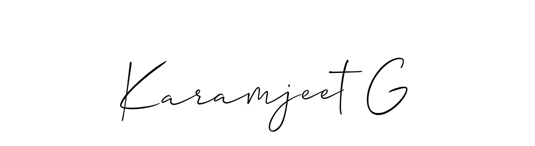 How to Draw Karamjeet G signature style? Allison_Script is a latest design signature styles for name Karamjeet G. Karamjeet G signature style 2 images and pictures png