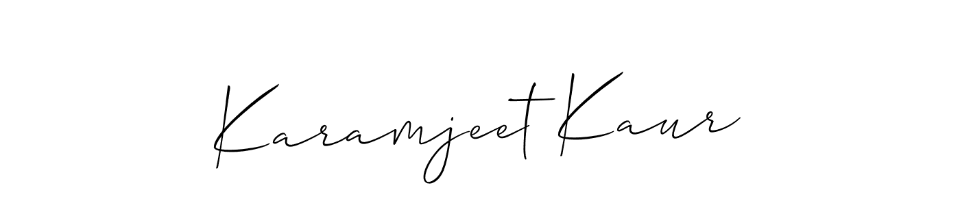 if you are searching for the best signature style for your name Karamjeet Kaur. so please give up your signature search. here we have designed multiple signature styles  using Allison_Script. Karamjeet Kaur signature style 2 images and pictures png