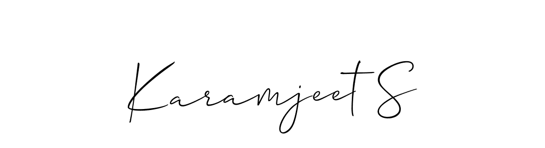 Use a signature maker to create a handwritten signature online. With this signature software, you can design (Allison_Script) your own signature for name Karamjeet S. Karamjeet S signature style 2 images and pictures png