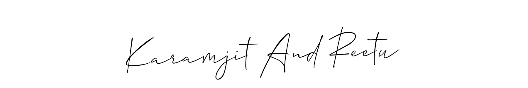 Best and Professional Signature Style for Karamjit And Reetu. Allison_Script Best Signature Style Collection. Karamjit And Reetu signature style 2 images and pictures png
