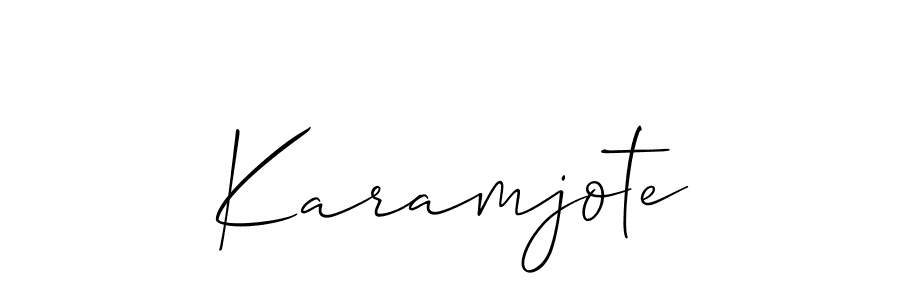 Karamjote stylish signature style. Best Handwritten Sign (Allison_Script) for my name. Handwritten Signature Collection Ideas for my name Karamjote. Karamjote signature style 2 images and pictures png