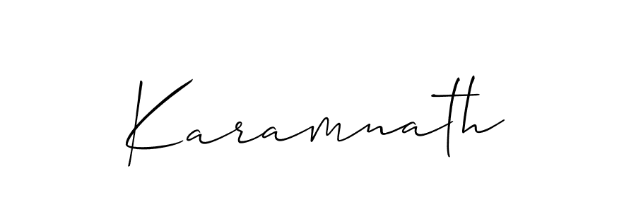 Use a signature maker to create a handwritten signature online. With this signature software, you can design (Allison_Script) your own signature for name Karamnath. Karamnath signature style 2 images and pictures png