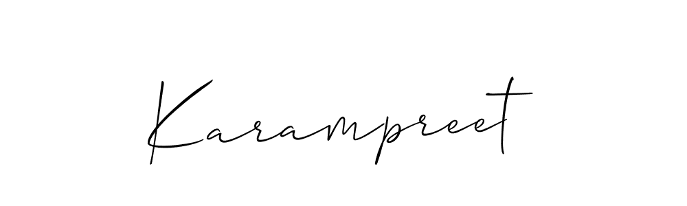 Create a beautiful signature design for name Karampreet. With this signature (Allison_Script) fonts, you can make a handwritten signature for free. Karampreet signature style 2 images and pictures png