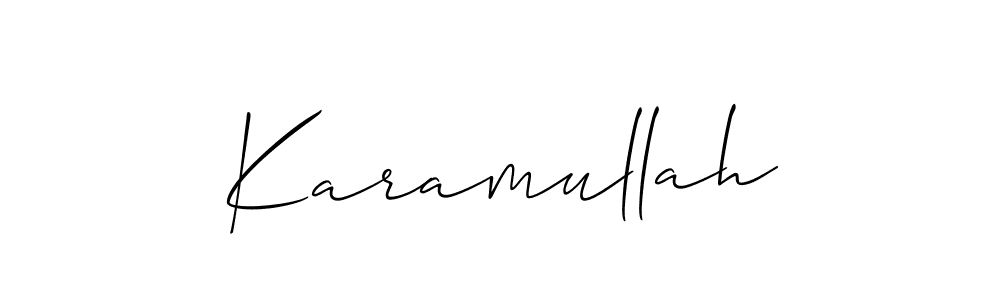 Make a short Karamullah signature style. Manage your documents anywhere anytime using Allison_Script. Create and add eSignatures, submit forms, share and send files easily. Karamullah signature style 2 images and pictures png