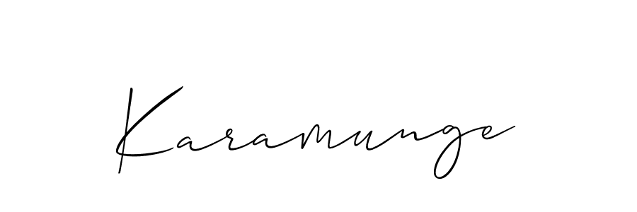 Design your own signature with our free online signature maker. With this signature software, you can create a handwritten (Allison_Script) signature for name Karamunge. Karamunge signature style 2 images and pictures png