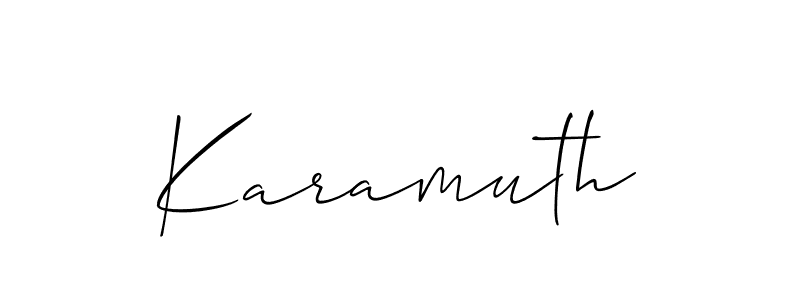Design your own signature with our free online signature maker. With this signature software, you can create a handwritten (Allison_Script) signature for name Karamuth. Karamuth signature style 2 images and pictures png
