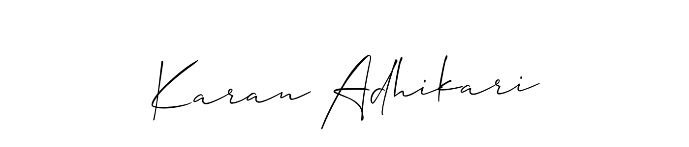 How to make Karan Adhikari name signature. Use Allison_Script style for creating short signs online. This is the latest handwritten sign. Karan Adhikari signature style 2 images and pictures png