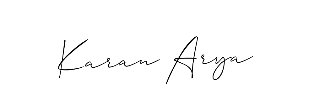 Design your own signature with our free online signature maker. With this signature software, you can create a handwritten (Allison_Script) signature for name Karan Arya. Karan Arya signature style 2 images and pictures png