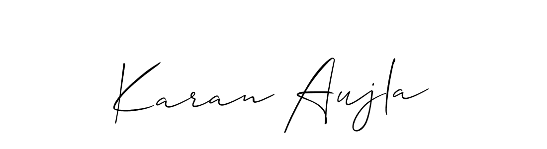 Allison_Script is a professional signature style that is perfect for those who want to add a touch of class to their signature. It is also a great choice for those who want to make their signature more unique. Get Karan Aujla name to fancy signature for free. Karan Aujla signature style 2 images and pictures png
