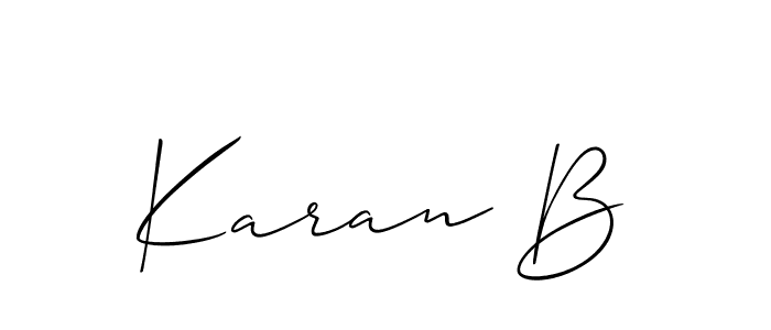 Allison_Script is a professional signature style that is perfect for those who want to add a touch of class to their signature. It is also a great choice for those who want to make their signature more unique. Get Karan B name to fancy signature for free. Karan B signature style 2 images and pictures png