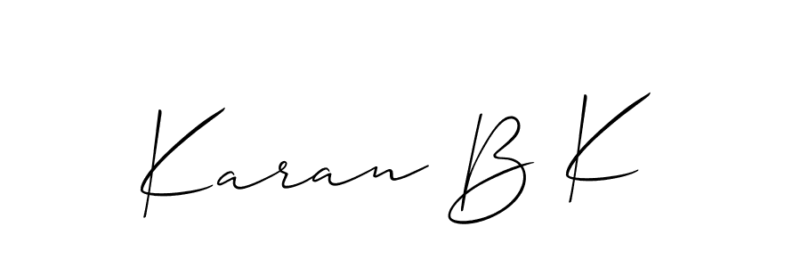 Also we have Karan B K name is the best signature style. Create professional handwritten signature collection using Allison_Script autograph style. Karan B K signature style 2 images and pictures png