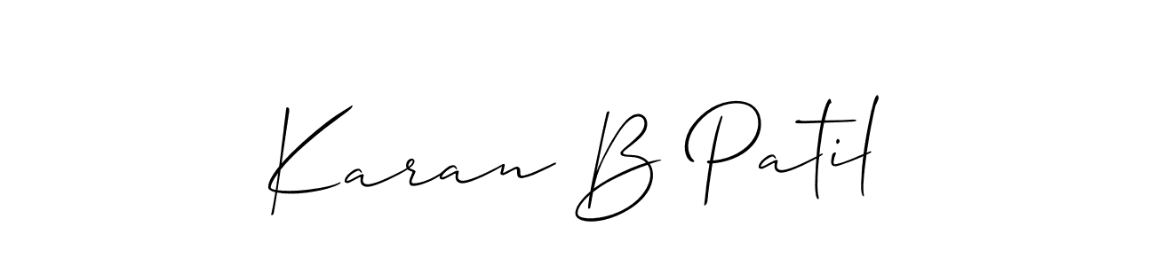 Also You can easily find your signature by using the search form. We will create Karan B Patil name handwritten signature images for you free of cost using Allison_Script sign style. Karan B Patil signature style 2 images and pictures png