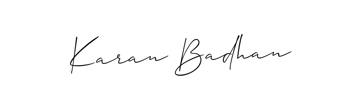 How to make Karan Badhan signature? Allison_Script is a professional autograph style. Create handwritten signature for Karan Badhan name. Karan Badhan signature style 2 images and pictures png