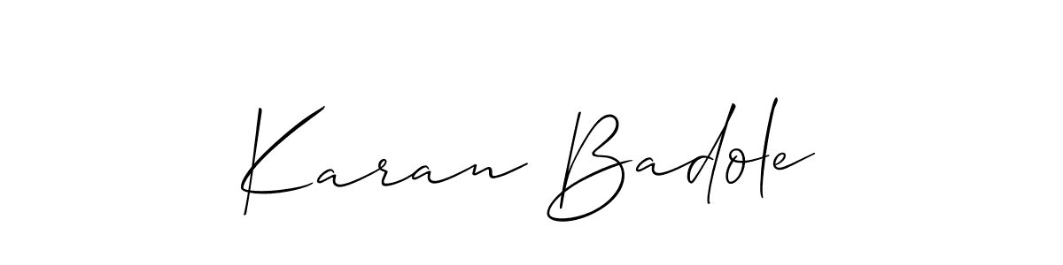 Karan Badole stylish signature style. Best Handwritten Sign (Allison_Script) for my name. Handwritten Signature Collection Ideas for my name Karan Badole. Karan Badole signature style 2 images and pictures png