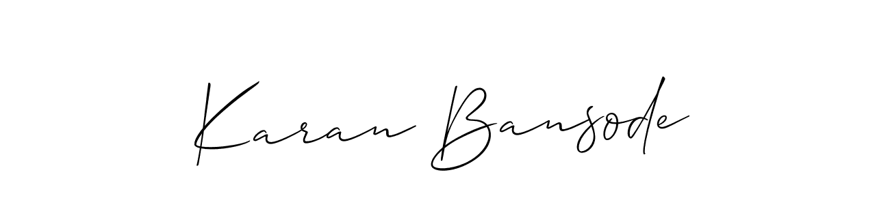 How to make Karan Bansode name signature. Use Allison_Script style for creating short signs online. This is the latest handwritten sign. Karan Bansode signature style 2 images and pictures png