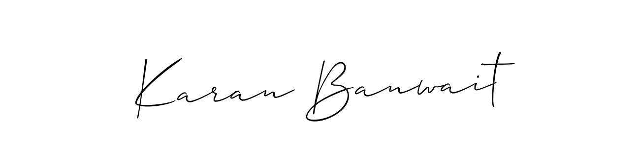 Use a signature maker to create a handwritten signature online. With this signature software, you can design (Allison_Script) your own signature for name Karan Banwait. Karan Banwait signature style 2 images and pictures png