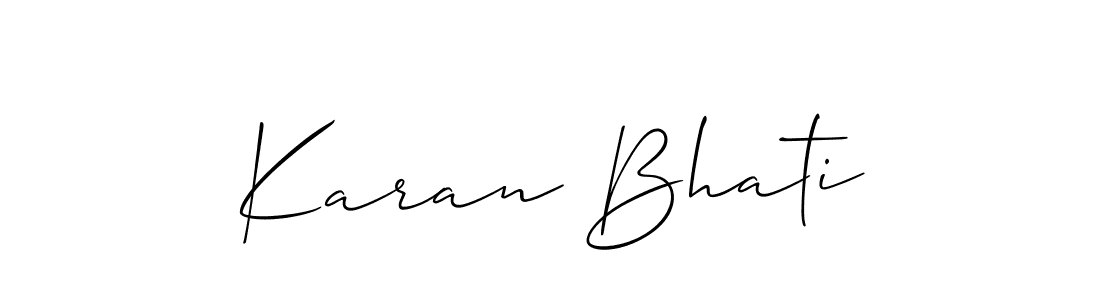 Allison_Script is a professional signature style that is perfect for those who want to add a touch of class to their signature. It is also a great choice for those who want to make their signature more unique. Get Karan Bhati name to fancy signature for free. Karan Bhati signature style 2 images and pictures png