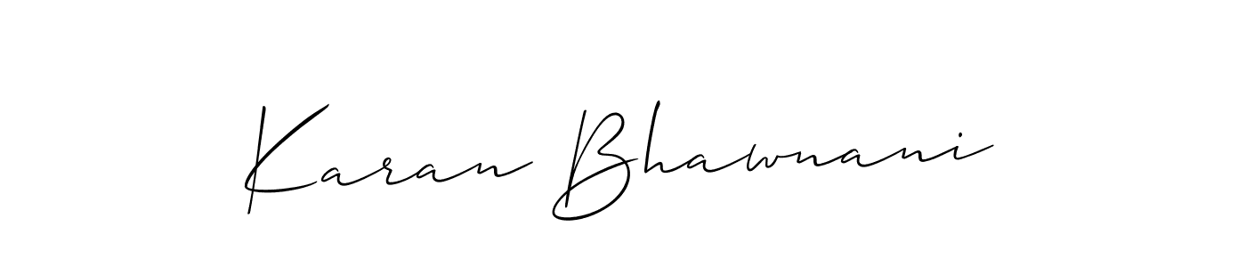 Design your own signature with our free online signature maker. With this signature software, you can create a handwritten (Allison_Script) signature for name Karan Bhawnani. Karan Bhawnani signature style 2 images and pictures png